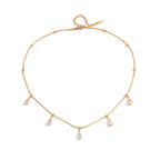 Collar Colgantes Brillantes Gota de Agua | Dorado