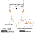 Collar Colgantes Brillantes Gota de Agua | Dorado
