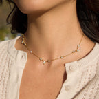 Collar Elegante Circonia Blanca Brillo Minimalista | Dorado