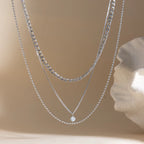 Collares Layering 3 en 1 Elegante - Dorado Plateado