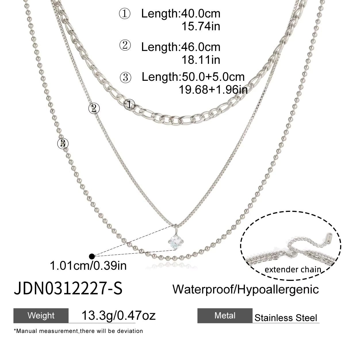 Collares Layering 3 en 1 Elegante - Dorado Plateado