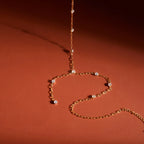 Collar Forma de Y Elegante con Brillos | Dorado
