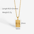 Collar Placa Rectangular | Dorado