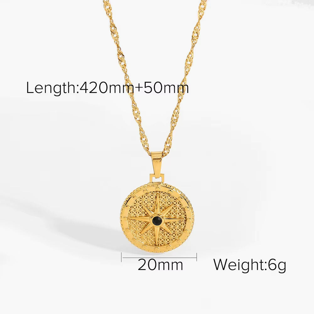 Collar Moneda con Estrella Central | Dorado