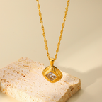 Collar Brillante Rombo | Dorado