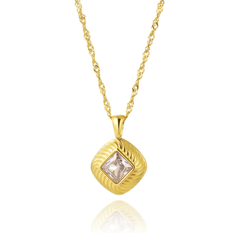 Collar Brillante Rombo | Dorado
