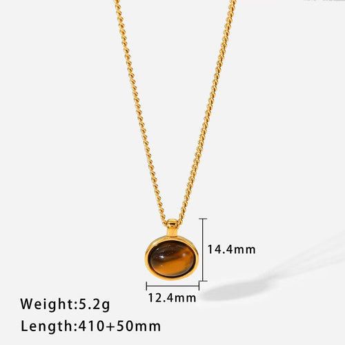 Collar con Dije Ojo de Tigre | Dorado Marrón