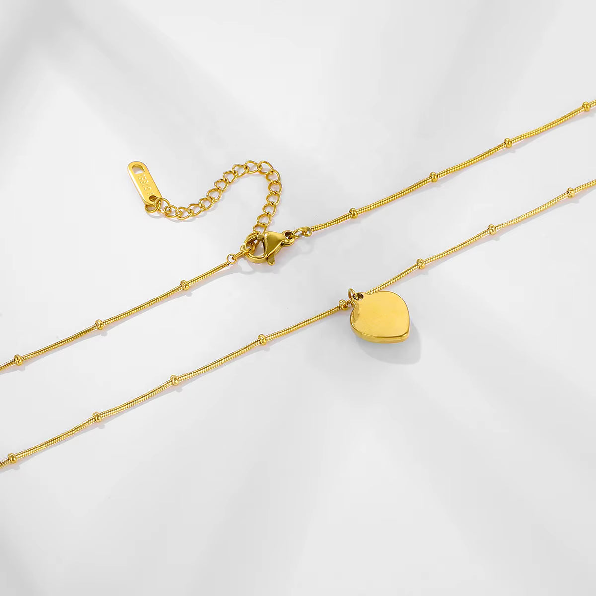 Collar Cadena Balin Corazón Celeste | Dorado