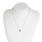 Collar Cadena Balin Corazón Celeste | Dorado