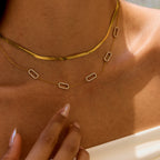 Collar Largo Piel Serpiente | Dorado