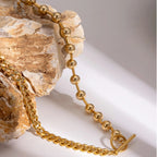 Collar Doble Diseño Cadena | Dorado