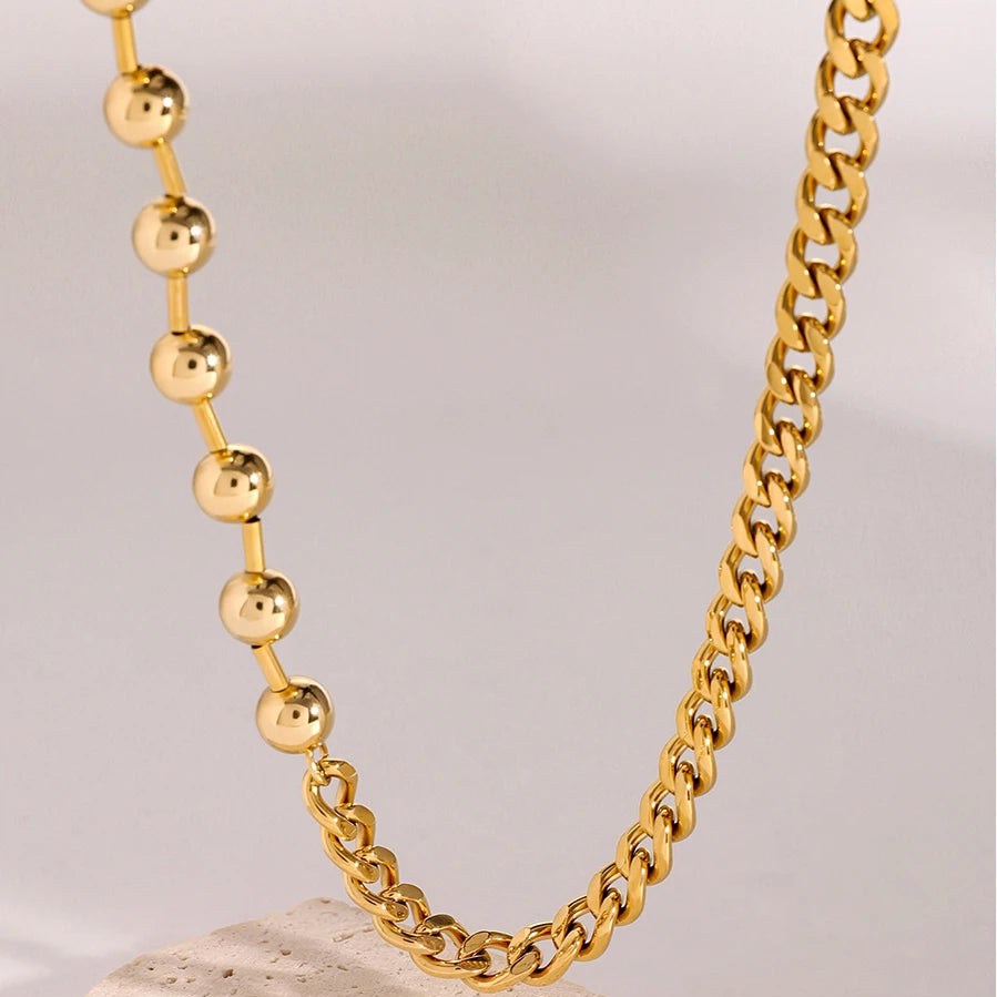Collar Doble Diseño Cadena | Dorado