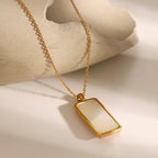 Collar Dije Rectangular Reversible | Dorado