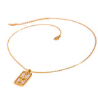 Collar Dije Rectangular Reversible | Dorado