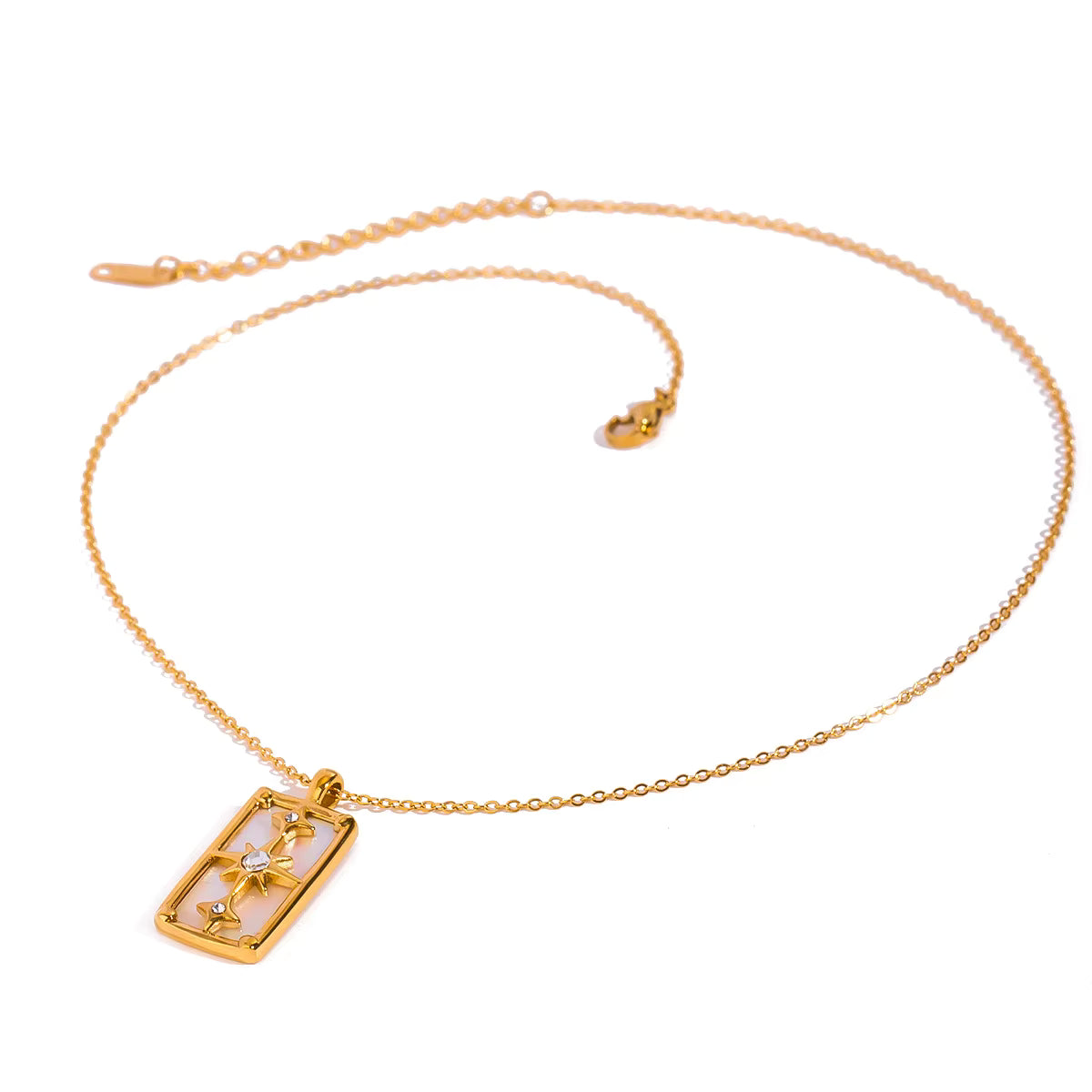 Collar Dije Rectangular Reversible | Dorado