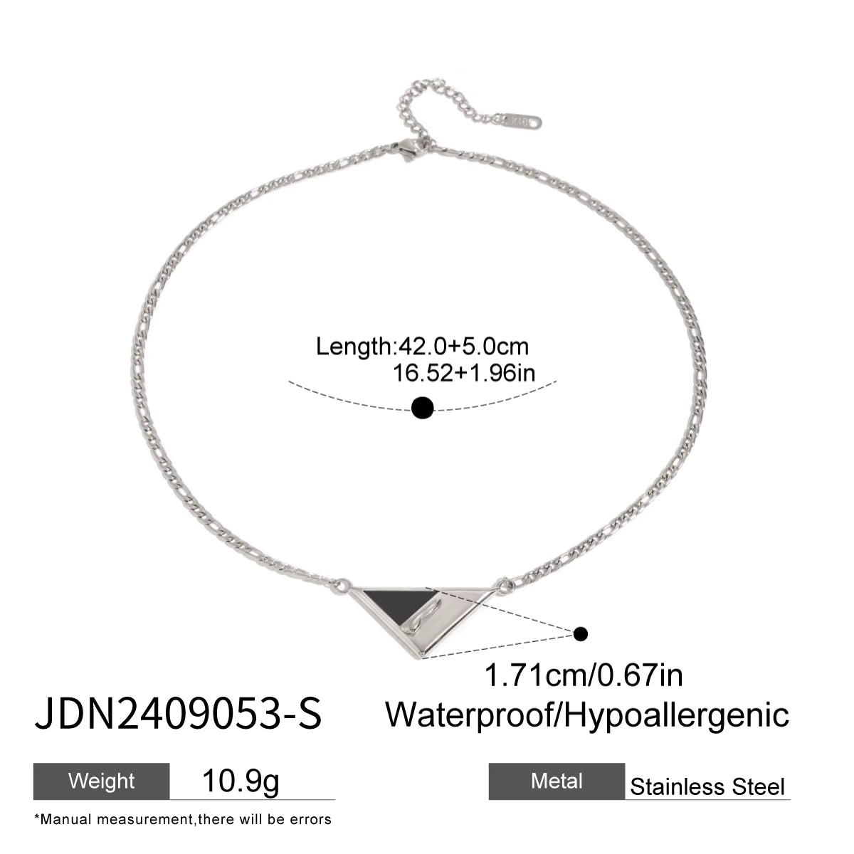 Collar Moderno Colgante Triangular - Dorado Plateado