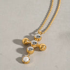 Collar Cruz Elegante Grande | Bicolor