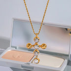 Collar Cruz Elegante Grande | Bicolor