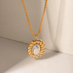Collar Espiral Tornasol  | Dorado
