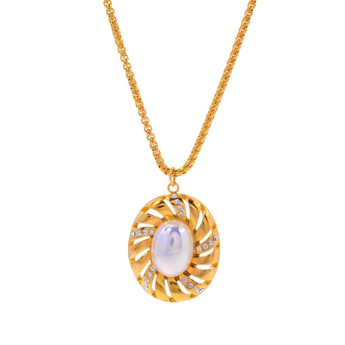 Collar Espiral Tornasol  | Dorado