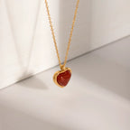 Collar Corazón Rojo | Dorado