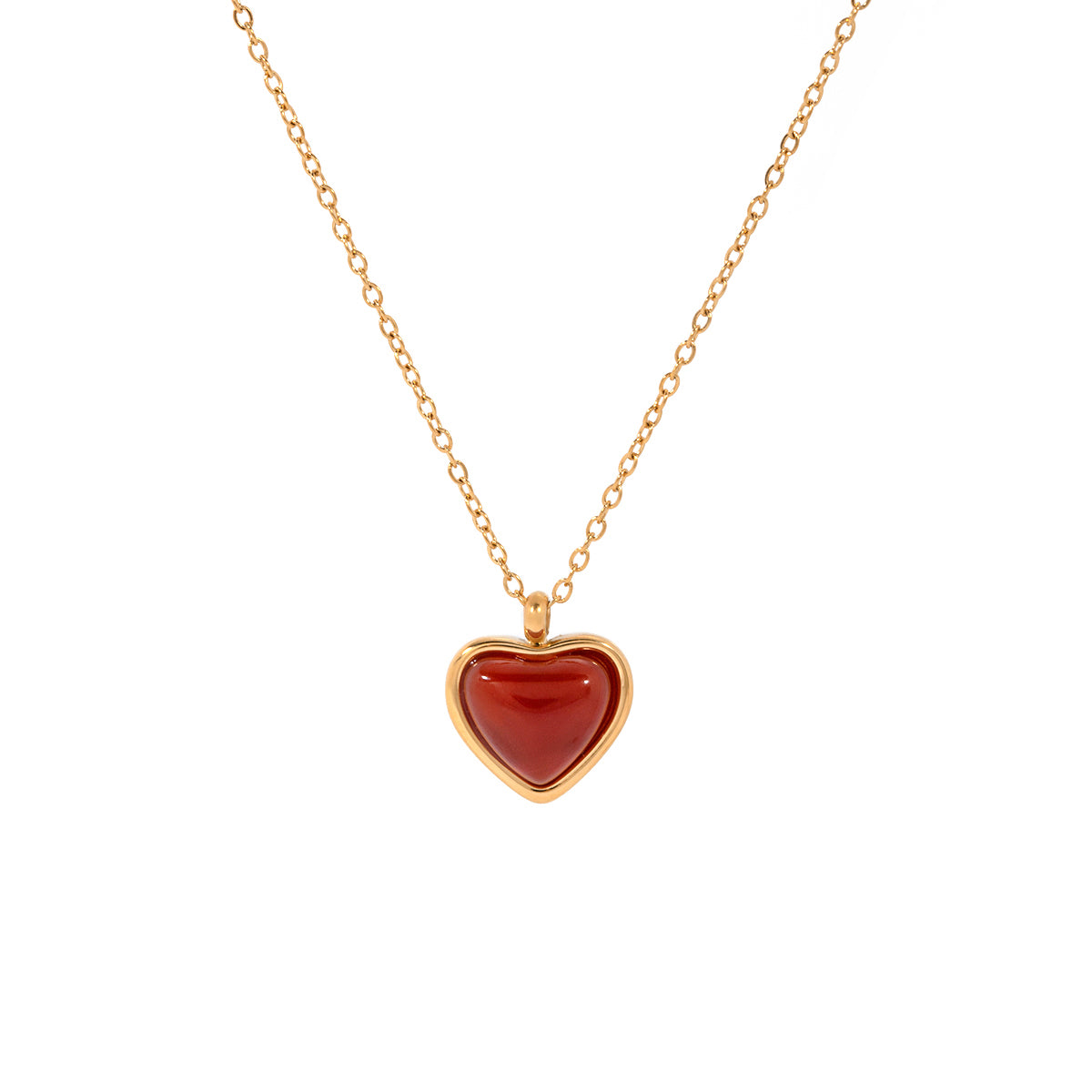 Collar Corazón Rojo | Dorado