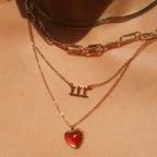 Collar Corazón Rojo | Dorado