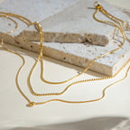 Collar Triple Capa Con Punto De Luz En Circón Minimalista | Dorado