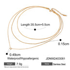 Collar Triple Capa Con Punto De Luz En Circón Minimalista | Dorado