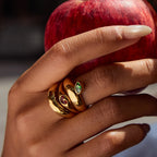 Anillo Geometrico Circular | Dorado