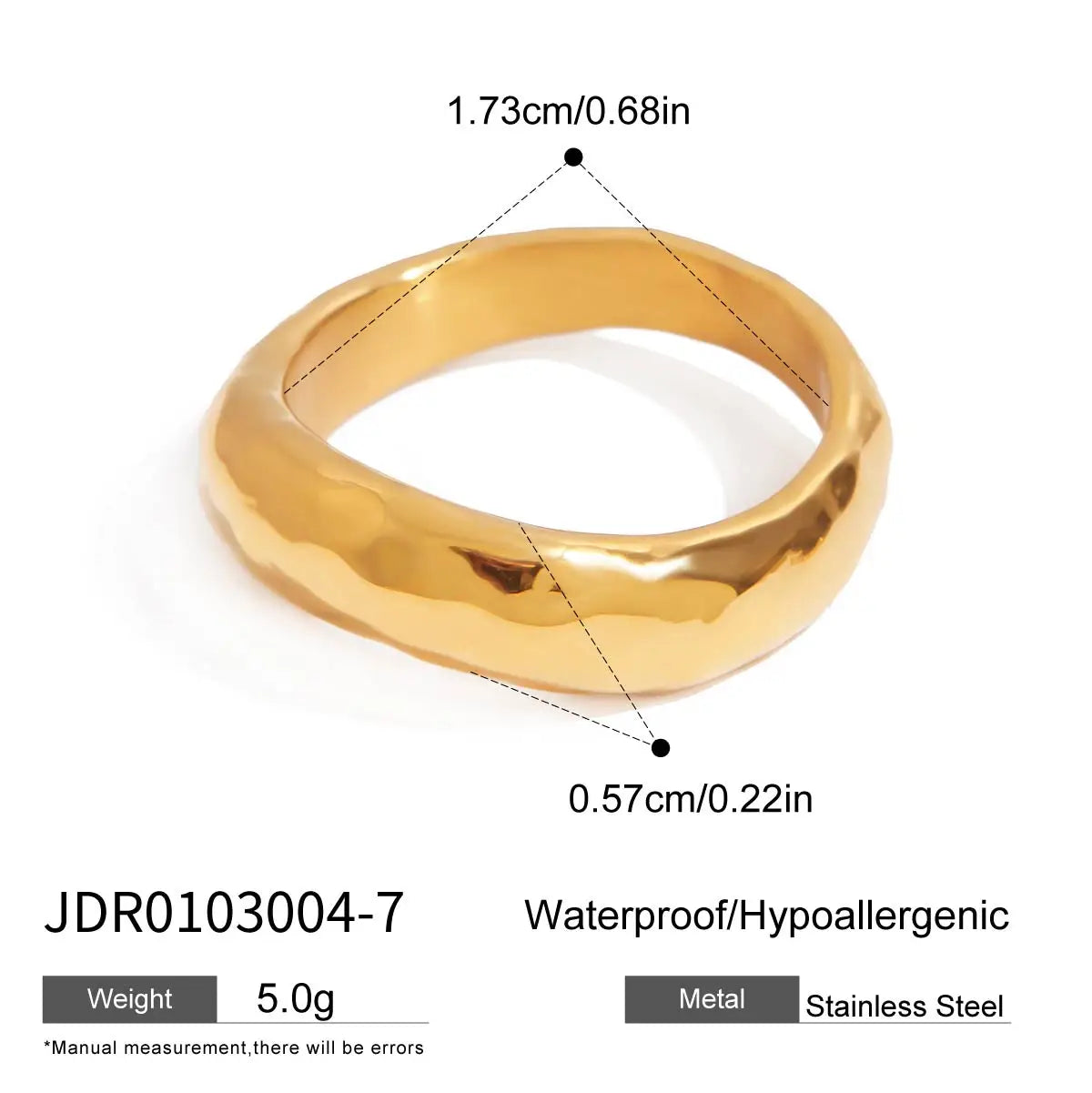 Anillo Geometrico Circular | Dorado