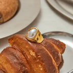 Anillo Alma de Nácar | Dorado Perla