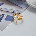 Anillo H brillante| Dorado