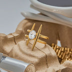 Anillo H brillante| Dorado