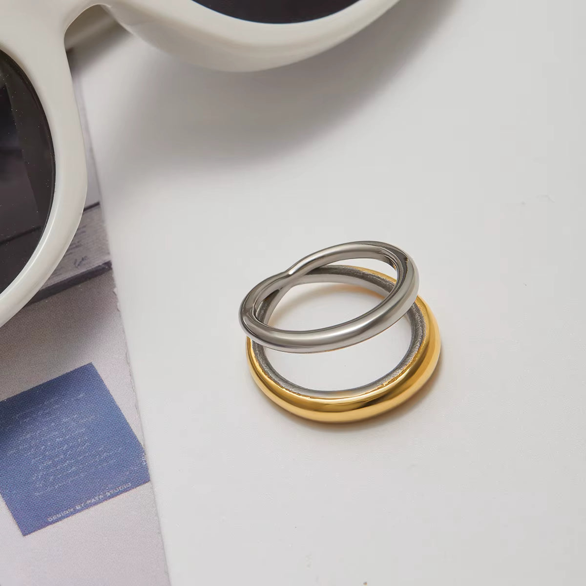 Anillo Doble Circular | Bicolor