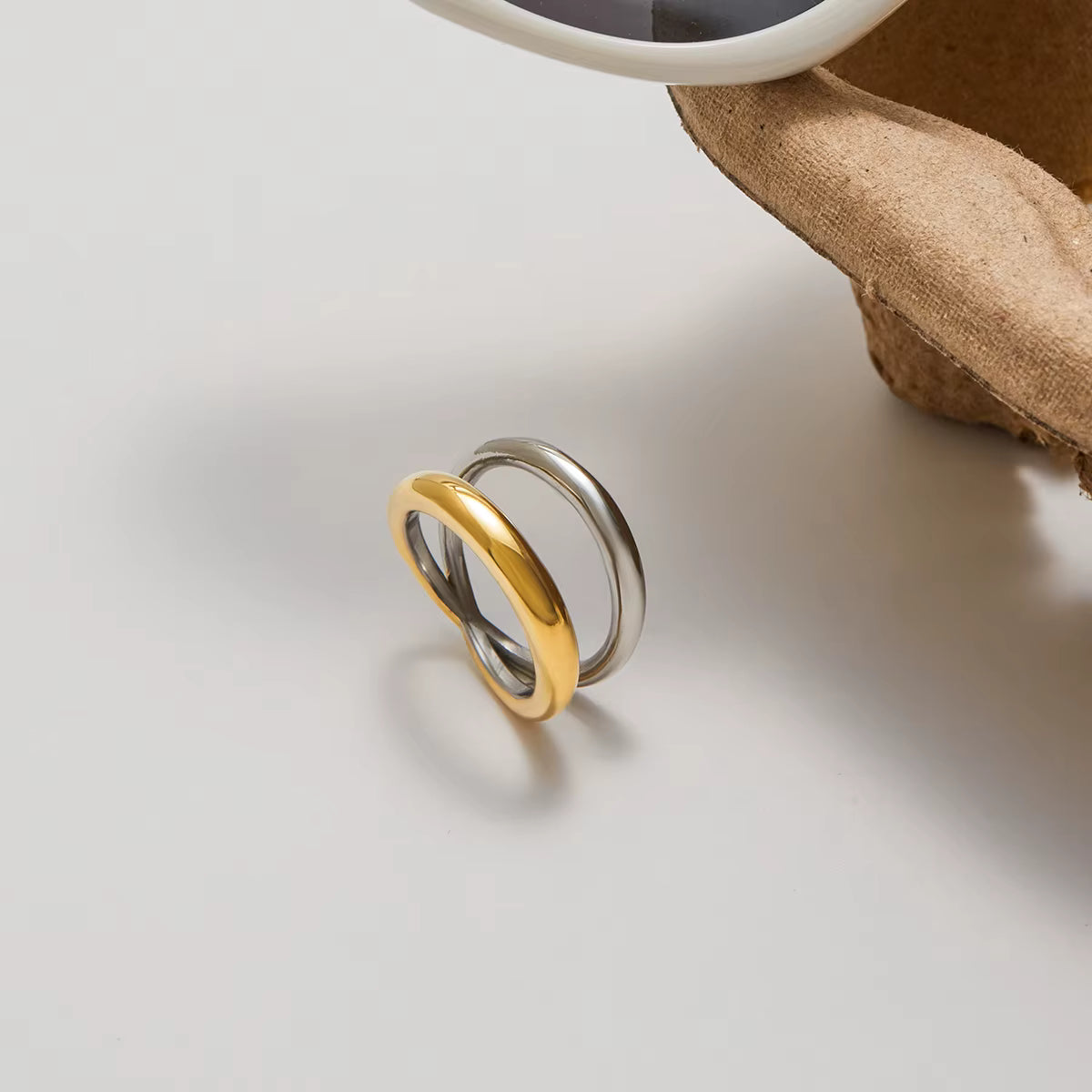 Anillo Doble Circular | Bicolor