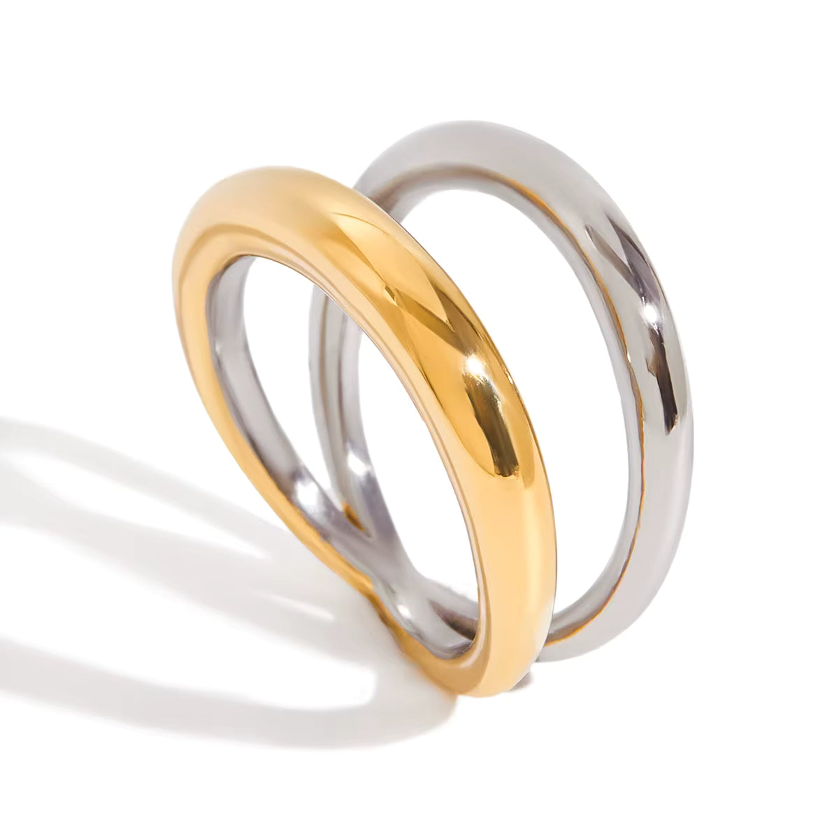 Anillo Doble Circular | Bicolor