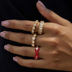 Anillo Circular Brillante | Dorado