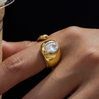 Anillo Con Brillo Gota | Dorado