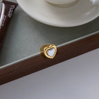 Anillo Corazón Lujo Grande | Dorado