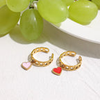 Anillo dije Colgante Corazon Rojo | Dorado
