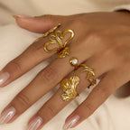 Anillo Ave Flor | Dorado