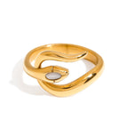 Anillo Con Diseño De Serpiente Envolvente Y Acabado Liso | Dorado