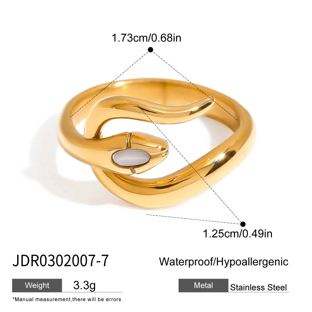 Anillo Con Diseño De Serpiente Envolvente Y Acabado Liso | Dorado