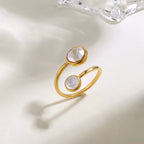Anillo 2 Brillos | Dorado
