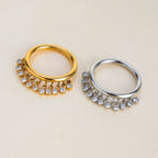 Anillo Caída De Gemas | Dorado