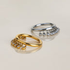 Anillo Caída De Gemas | Plateado