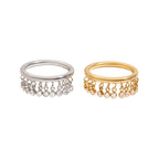 Anillo Caída De Gemas | Plateado