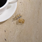 Anillos Luna Sol Banda Plateada y Dorado