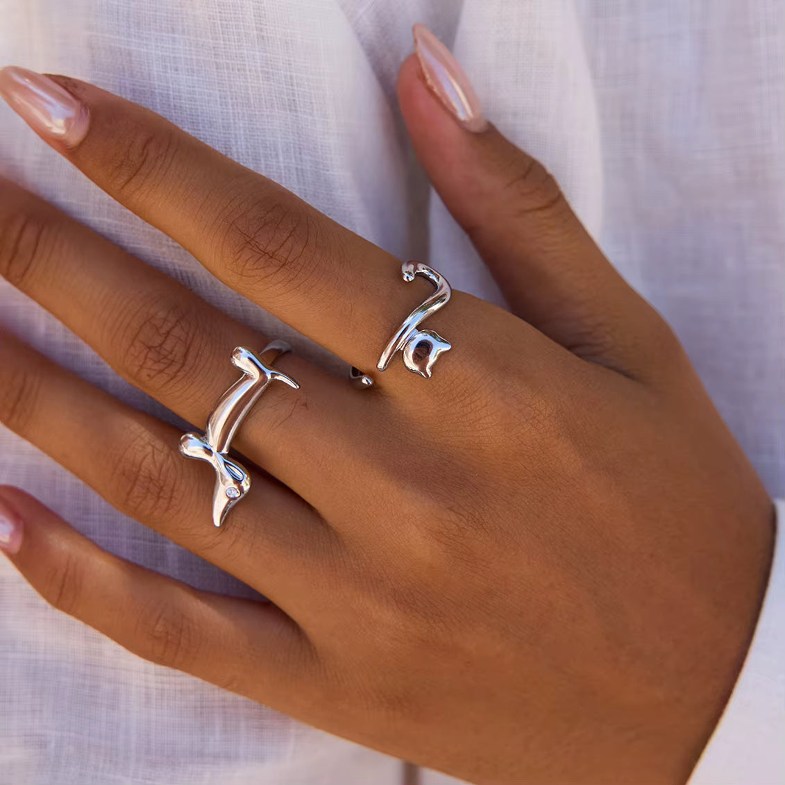 Anillos Gatuno Gato | Dorado y Plateado